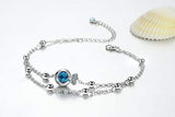 Blue Crystal Fish Anklet For Women Charming Fish Beach Anklet Jewelry