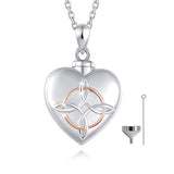 Cremation Jewelry 925 Sterling Silver Celtic Knot Heart Urn Necklace for Ashes Keepsake Pendant Necklace