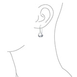 Simple Basic Puffed Teardrop Pear Shaped Rain Drop Earrings For Women Fishhook Engravable Polished 925 Sterling Silver