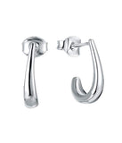 925 Sterling Silver High Polish J Hoop Earrings