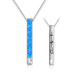 Created Opal Vertical Bar Necklaces