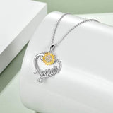 Silver Sunflower Cross Necklace