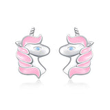 Silver Unicorn Stud Earrings 