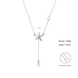 Dainty Y Necklaces for Women,Sterling Silver Starfish Pendant Necklace Pearl Star Y Jewellery,Gift for Women Teen Girls Mom Grandma Wife Lover Daughter