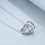 Sterling Silver Cremation Jewelry Necklace for Ashes No Longer by My Side Forever in My Heart Sterling Silver Heart-Shaped Keepsake Urn Necklaces for Mom
