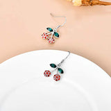 ilver Aesthetic Cute Fruit Earrings with Swarovski Crystals