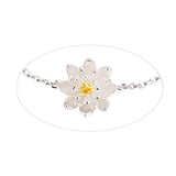 925 Sterling Silver Chain Bracelet With Golden Petals Lotus Flower For Girls