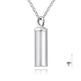 Silver Minimalist Cremation Jewelry Simple Bar Urn Necklace 