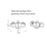 Sterling Silver Freshwater Pearl Monkey Stud Earrings Animal Earrings Tiny Small Single Pearl Fine Jewelry for Women Teen Girls