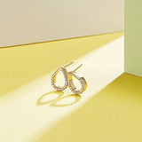Yellow Gold plated  Cubic Zirconia CZ Teardrop Stud Earrings Fashion Jewelry