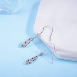 925 Sterling Silver Drop Hoop Earrings for Women Bridal Wedding Earrings Minimal Jewelry Gift for Girls