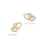 925 Sterling Silver  Cubic Zirconia CZ Love Heart Stud Earrings Cute Trendy Jewelry Gift for Women Girls, Size 0.4