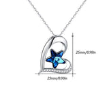 S925 Sterling Silver Lucky Star Necklace Heart Necklace for Woman Crystals Necklace for Women