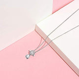 925 Sterling Silver Goldfish with Cubic Zirconia Pendant Necklace for Woman