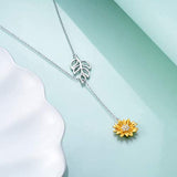 Sterling Silver Sunflower and olive leaf Necklace Pendants Jewelry Series for Women Girls You are My Sunshine