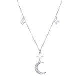 Crescent Moon and Star Pendant Necklace