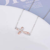 S925 Sterling Silver Infinity Cross  Pendant Necklace for Women