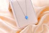Women’s 925 Sterling Silver Chain Necklace with Lab Created Blue Opal Cross Pendant Easter Gifts for Women Teen Girls , 16 Inch with 2 Inch Extender