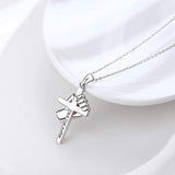 925 Sterling Silver Lives Matter Cross Pendant Necklace Jewelry Black Equality Movement Gifts for Women Friend