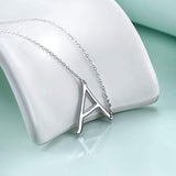 Sterling Silver Alphabet Letter A & K Script Name Pendant Chain Necklace for Women Girls