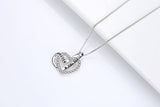 Sterling Silver Double Heart Necklace Engraved I Love You Forever Pendant Gift for Her CZ Jewelry I Love You Mom Necklace