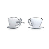 Tiny Food Latte Espresso Cafe Coffee Lover Stud Earrings For Women For Teen 925 Sterling Silver