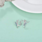 Ballerina  Earrings Sterling Silver Dancer Jewelry with Crystals, Ballet Themed Dancer Gifts for Women Girls Teens