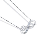S925 Sterling Silver Necklace Infinity Forever Love Heart Jewelery Pendant Present for Women