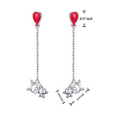 925 Sterling Silver Cute Animal Pig Balloon drop Earrings for Women Birthday Gift