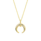 Silver Gold Plated Crecent Moon Pendant Necklace