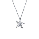 Nautical Small Starfish Beach Pendant Necklace For Women For Teen Girlfriend Polished 925 Sterling Silver