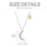 925 Sterling Silver Crescent Moon And Star Necklace for  Birthday Gift for Women