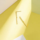 Yellow Gold plated Cubic Zirconia CZ Bar  Dangle Earrings Fashion Jewelry