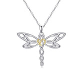 Silver Celtic Knot Dragonfly Necklace 