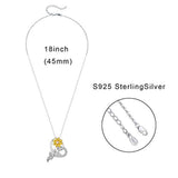 925 Sterling Silver Sunflower Pendant Necklace Sunshine Necklace Jewelry for Women