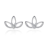 Silver Lotus flower Earrings