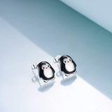 Sterling Silver Cute Hypoallergenic Penguin Stud Earrings for Women