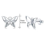 925 Sterling Silver Opal Mismatched Cat Stud Earrings,Hypoallergenic Mini Butterfly Stud Earrings for Girls Women