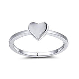 925 Sterling Silver Heart Shaped Ring Engagement Wedding Band Rings