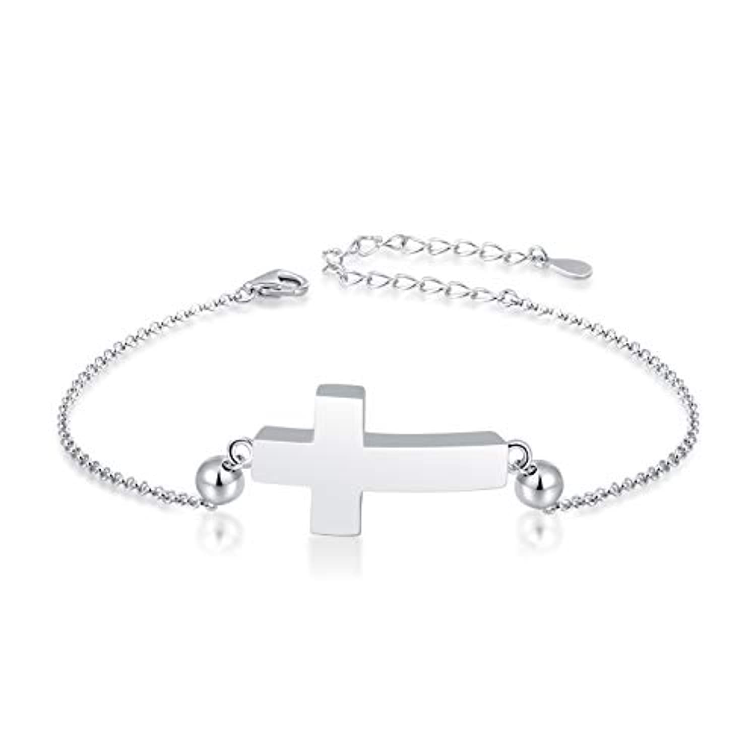 925 Sterling Silver Cross Urn Bracelet for Ashes Holder Keepsake Crema