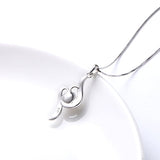 925 Sterling Silver Always My Sister Forever My Friend Pearl Necklace for Women