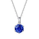 14K Solid White Gold Genuine Natural Tanzanite Solitaire Pendant Necklace December Birthstone Gemstone Fine Jewelry Gifts