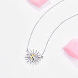 Sunflower Necklace You Are My Sunshine 925 Sterling Silver Cubic Zircoina Sun Pendant Necklace For Women