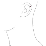 Red Cubic Zirconia Flower Helix Cartilage Ear Lobe Piercing Daith CZ 1 Piece Stud Earring Real 14K Gold Screwback