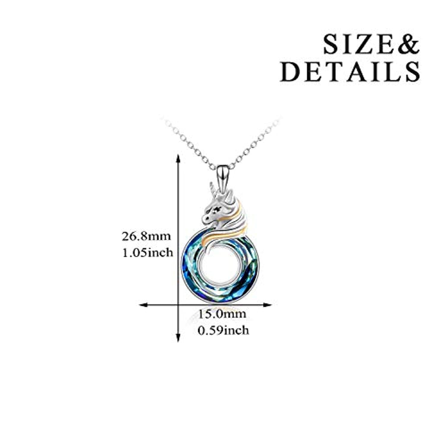 Karativa Sterling Silver Unicorn Pendant Necklaces Jewelry Gift for Women  Teen Girls