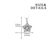 S925 Sterling Silver Pentagram Necklace Pentacle Pendant Star Necklace Celtic Pendant Jewelry for Women Girl Gifts