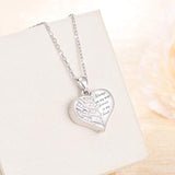 925 Sterling Silver Angel Wing Urn Necklace for Ashes, Heart Cremation Memorial Keepsake Pendant Necklace Jewelry