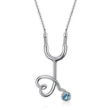  Silver Stethoscope Necklace