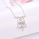 925 Sterling Silver Cute sloth Animal Necklace Stocking Stuffers Christmas Gifts for Her Heart Pendant Jewelry Birthday Gift