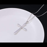 S925 Sterling Silver Classic Cross Inspirational Pendant Necklace